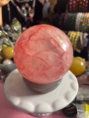 Pink Rose Quartz Sphere Crystal
